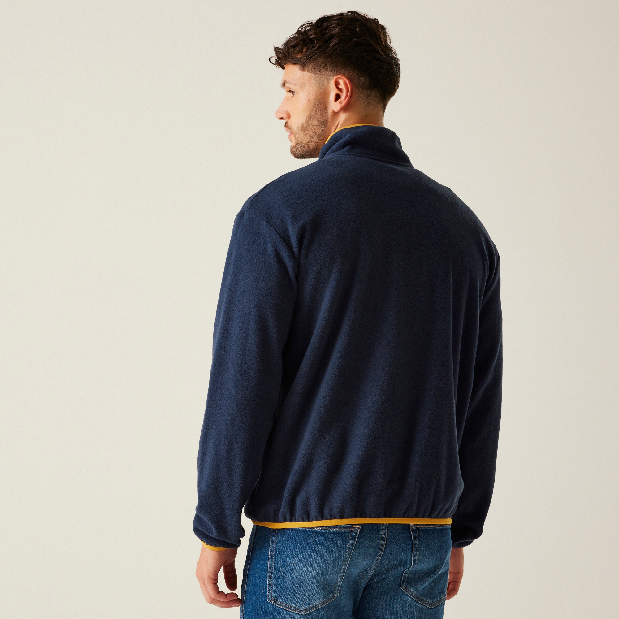Men's Frankie Full Zip Fleece | Navy Mustard