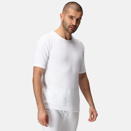 Men's Short Sleeve Thermal Vest | White