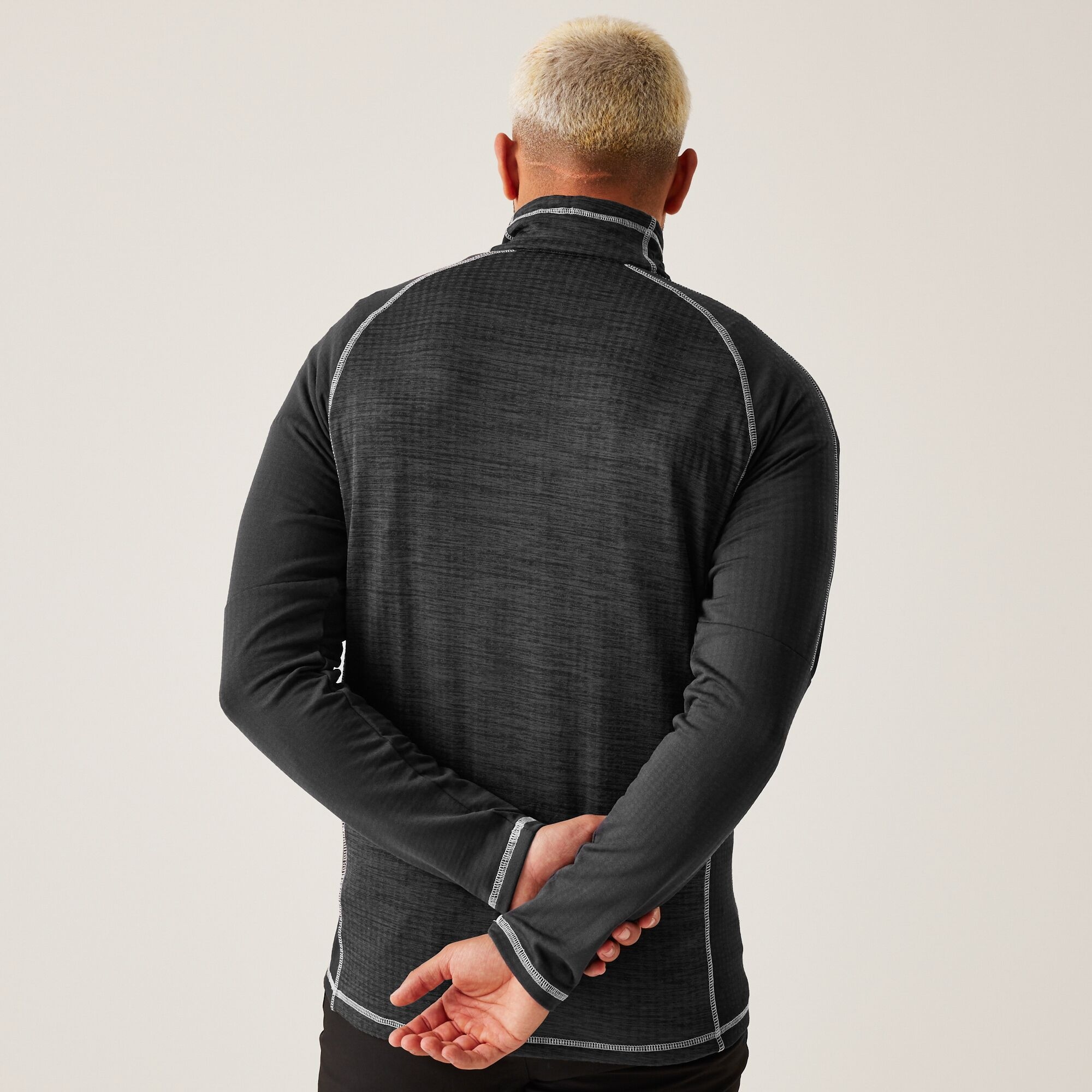 Men's Hepley Half Zip Lightweight Fleece | Ash Black