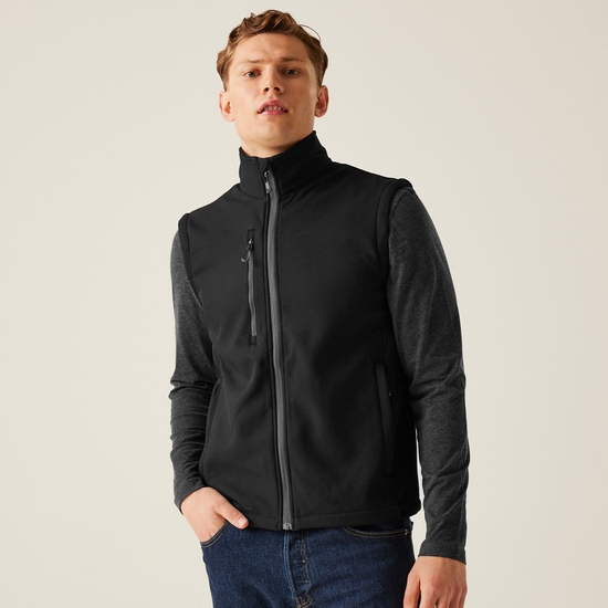 Men's Honestly Made Recycled Printable Softshell Bodywarmer | Black