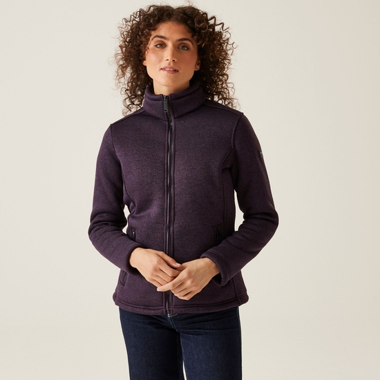 Women's Razia II Full Zip Bonded Fleece | Deep Plum Black