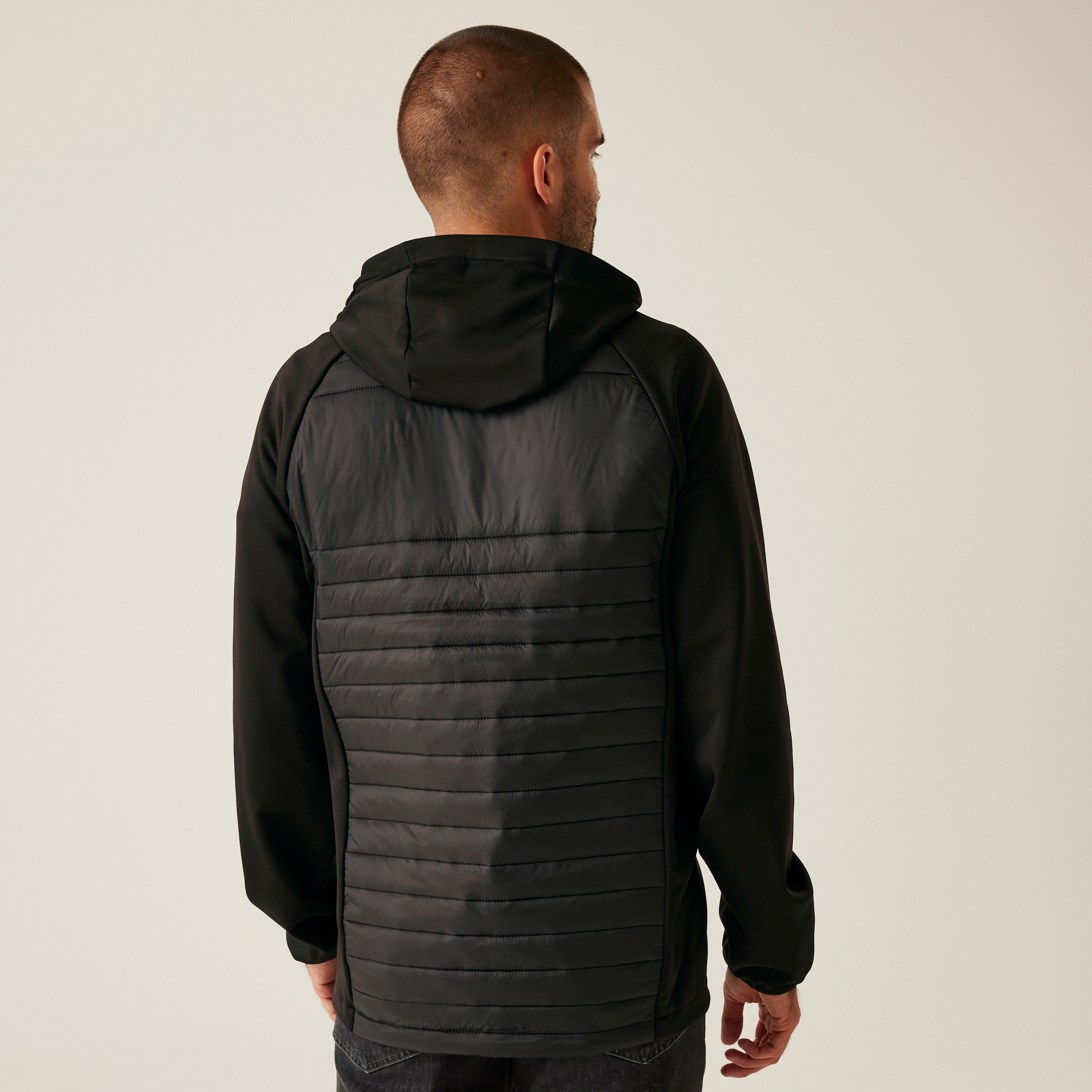 Men's Navigate Hybrid Jacket | Black Orange Pop