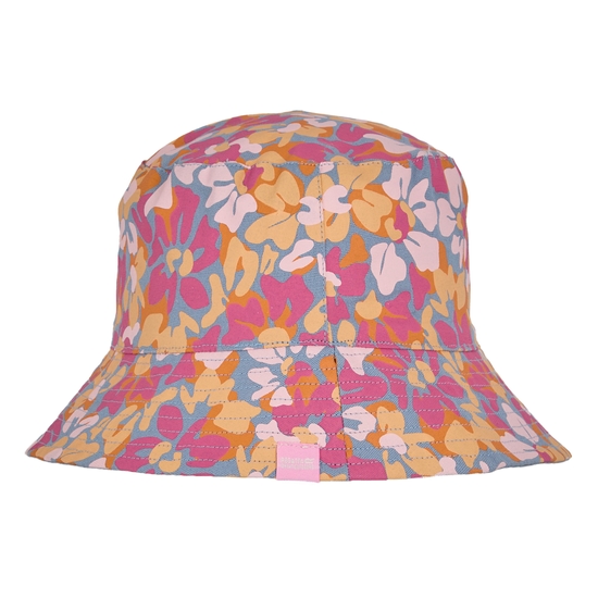 Women's Reversible Bucket Hat | Summer Floral Print Chambray Blue