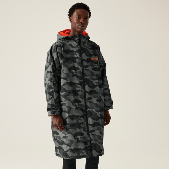 Adult's Waterproof Changing Robe | Grey Black Camo