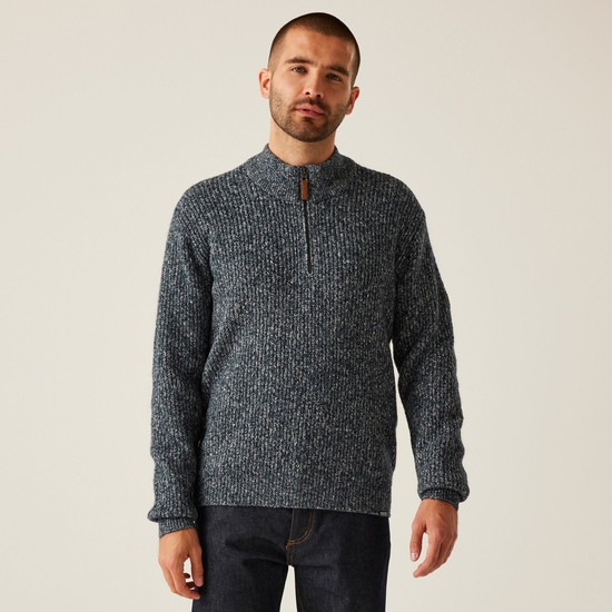 Men's Solomon Knitted Pullover | Navy Marl