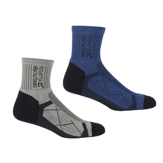 2 Pack Outdoor Active Sock | Navy Dark Steel