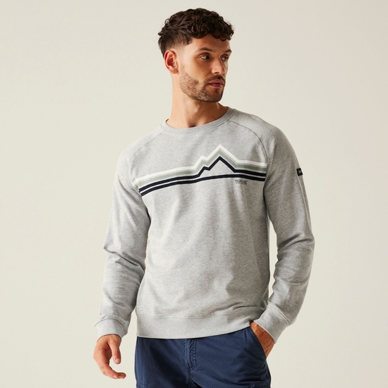 Men's Nithsdale Crewneck Sweatshirt | Grey Marl Linear Mountain