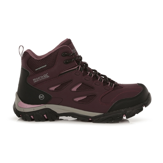 Women's Holcombe Waterproof Mid Walking Boots | Dark Burgundy Black