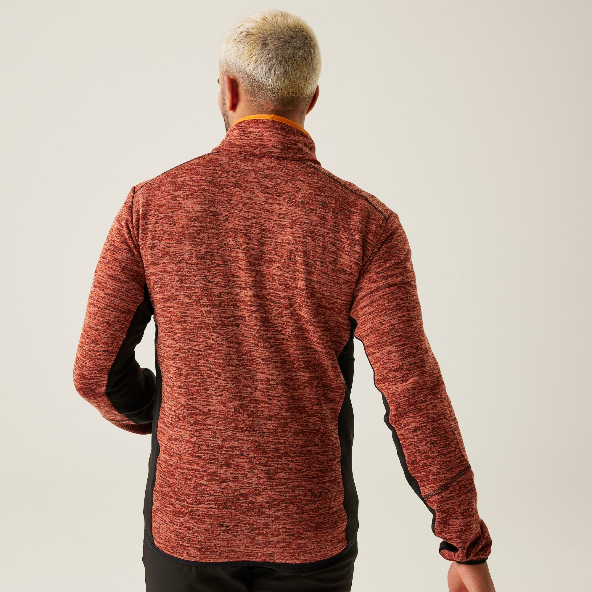 Men's Baslinn Full Zip Fleece | Red Ochre Marl Black