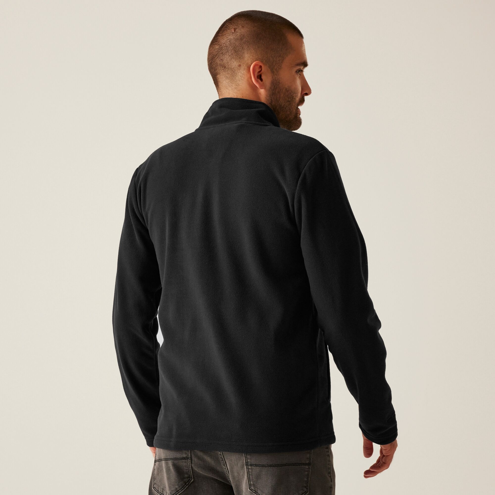 Men's Honestly Made Recycled Full Zip Microfleece | Black