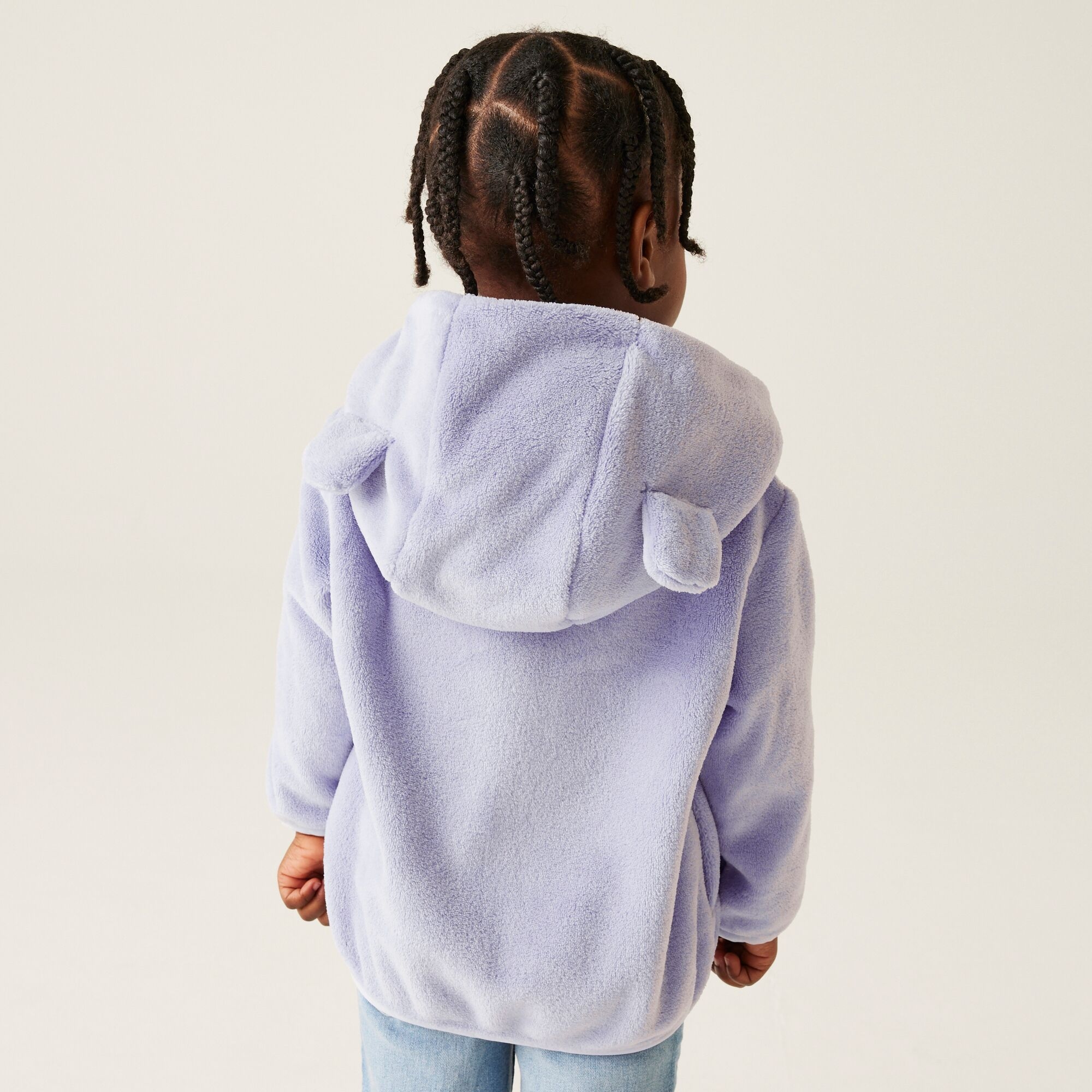 Kids' Animal Full Zip Fleece | Shyla The Leopard Lilac Frost