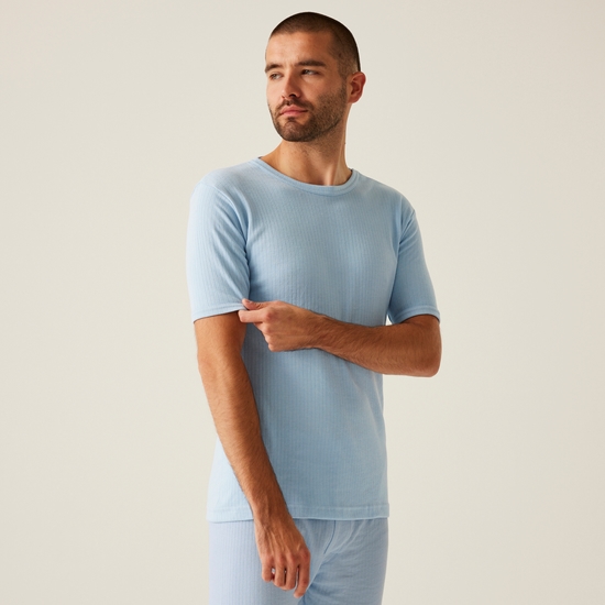 Men's Short Sleeve Thermal Vest | Blue