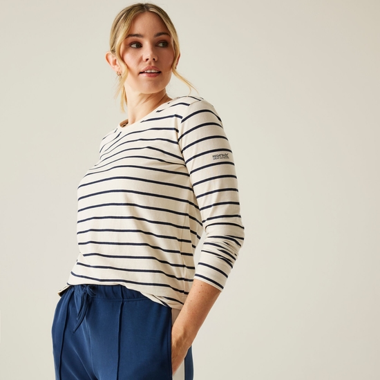 Women's Federica II Long Sleeved T-Shirt | Light Vanilla Navy