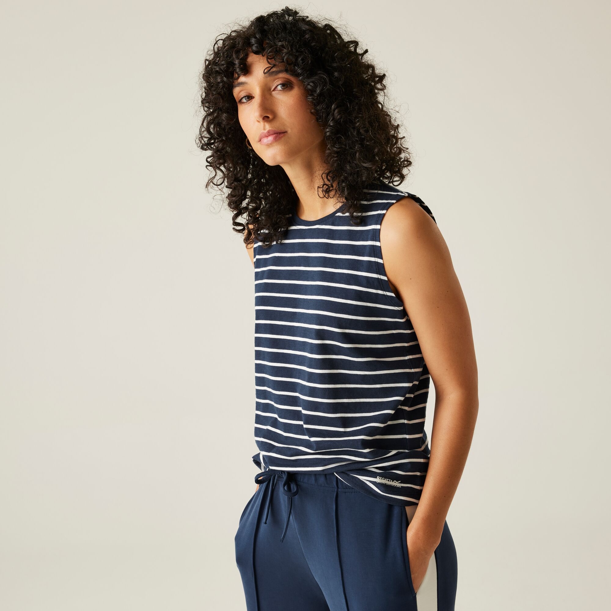 Women's Fariene Sleeveless Top | Navy White Stripe