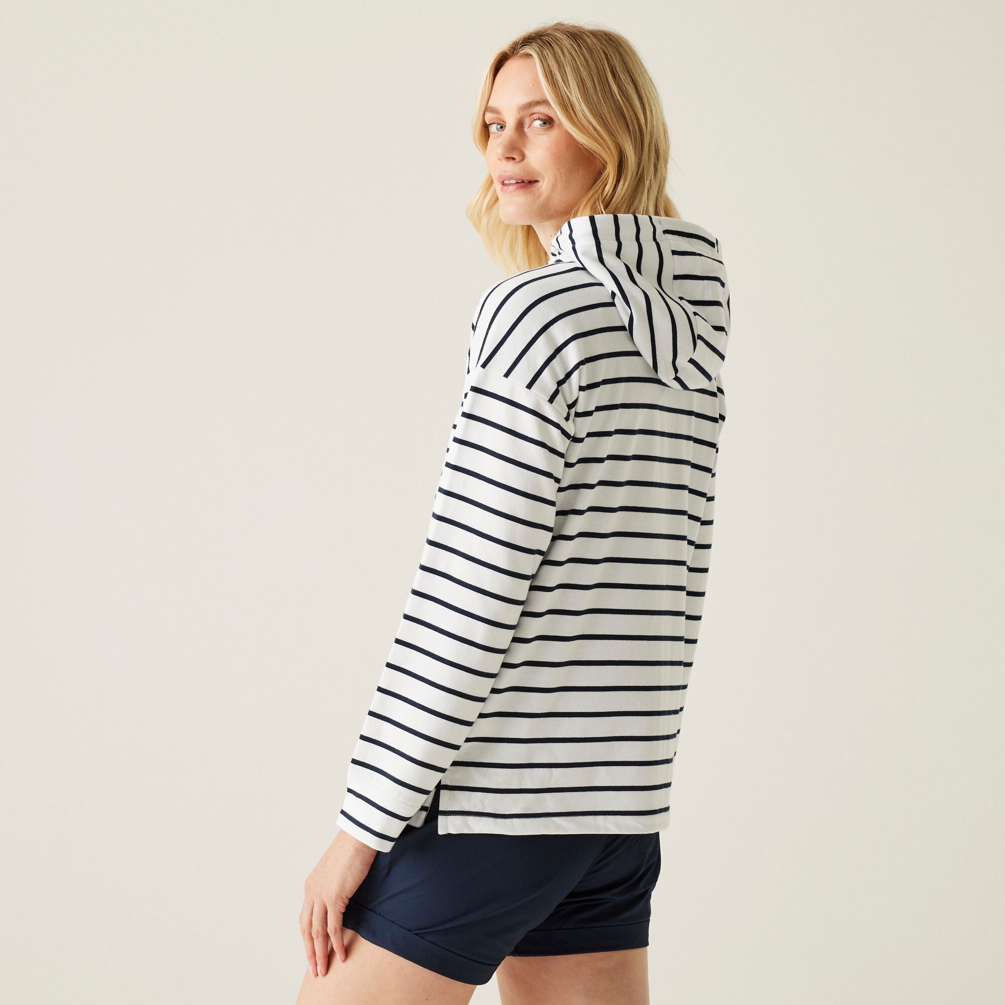 Women's Bayletta II Full Zip Hoody | White Navy Stripe