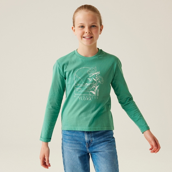 Kids' Wenbie III Graphic T-Shirt | Dusty Green Flower Mountain