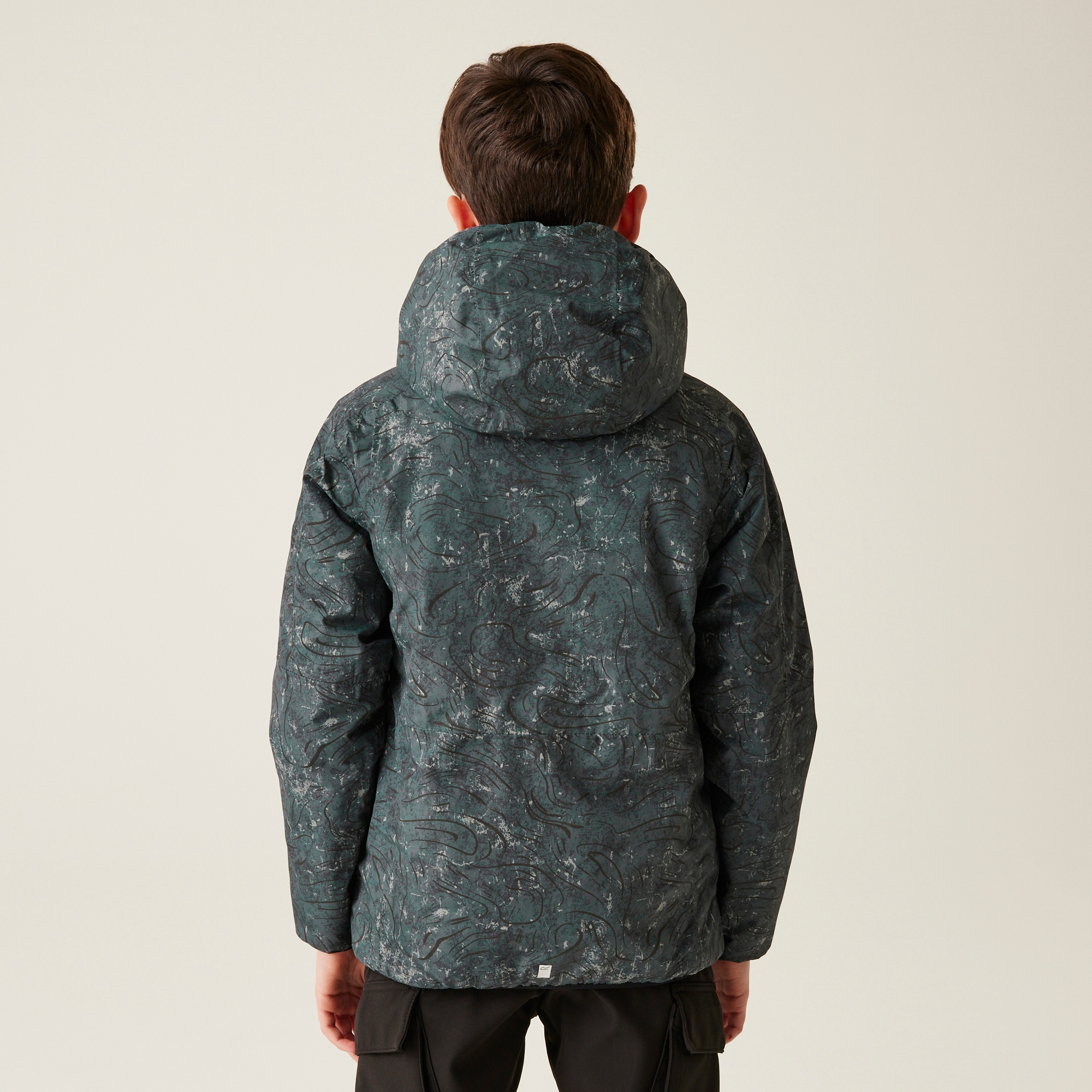 Kids' Volcanics VIII Reflective Jacket | Seal Grey Terrain Print