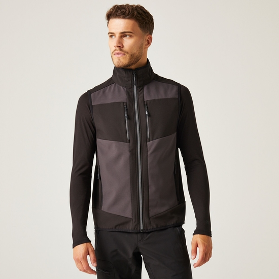 Men's E-Volve 2 Layer Softshell Bodywarmer | Ash Black