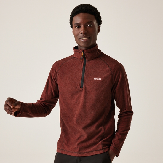 Men's Montes Lightweight Half Zip Fleece | Red Ochre Black