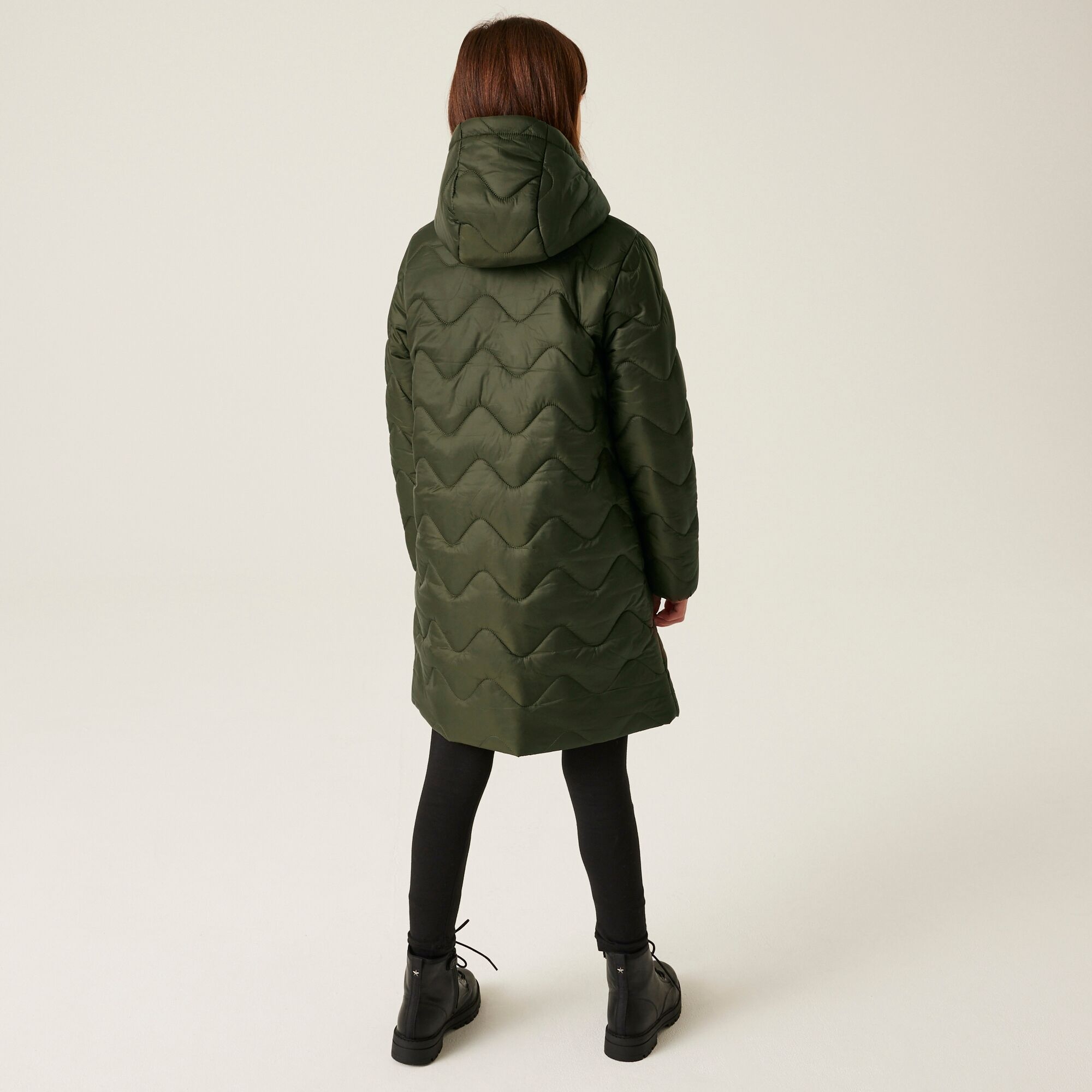 Kids' Cambrie Quilted Jackets | Dark Khaki Black