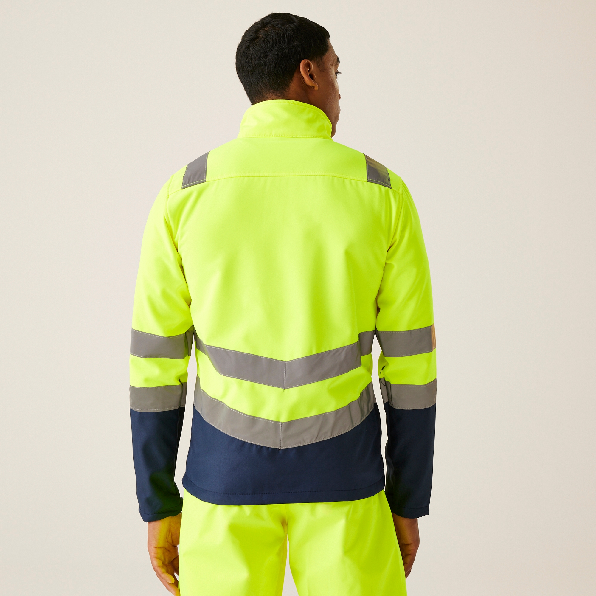 Men's Hi-Vis 2-Layer Softshell Jacket | Yellow Navy