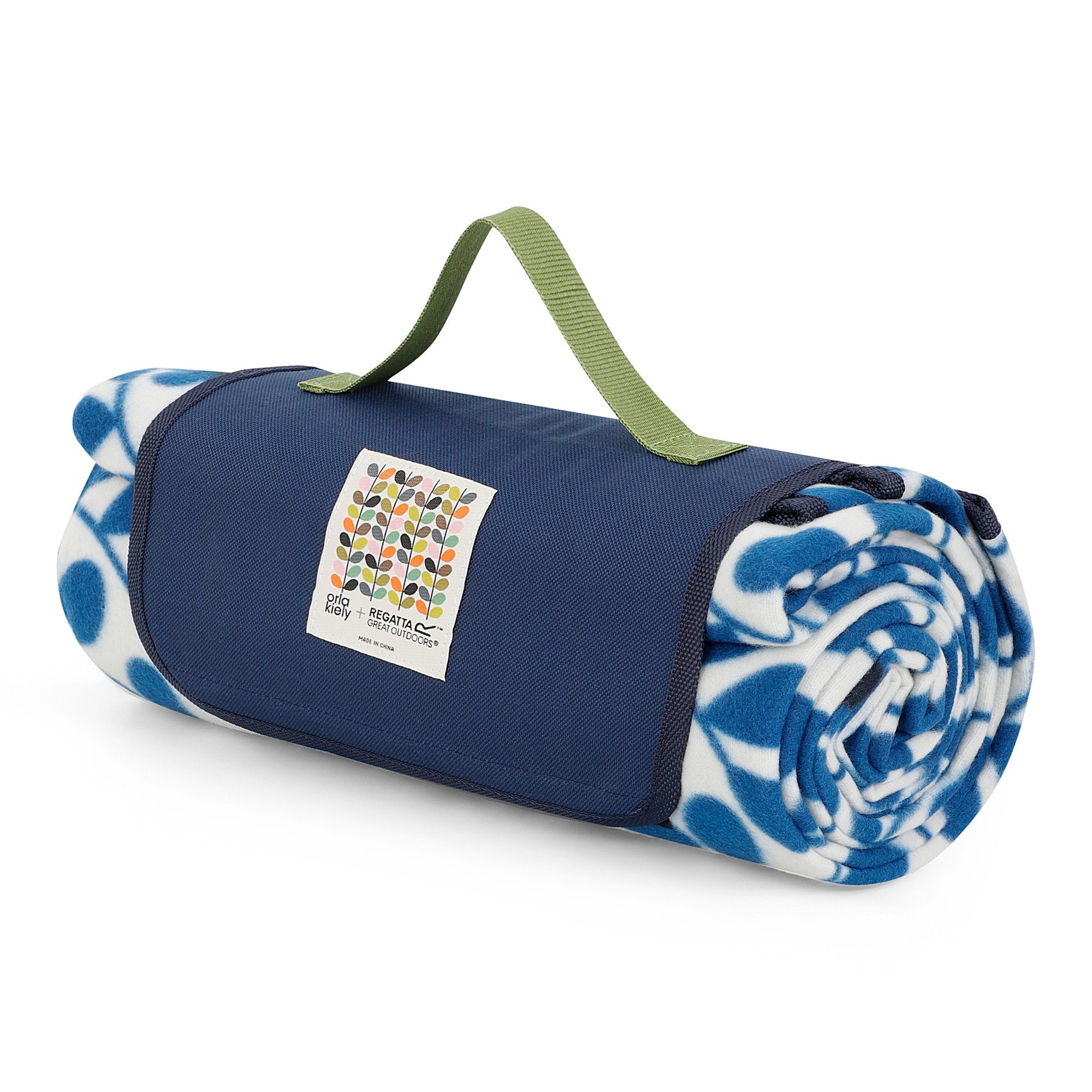 Orla Kiely Printed Picnic Blanket | Jasmine Flower Blue