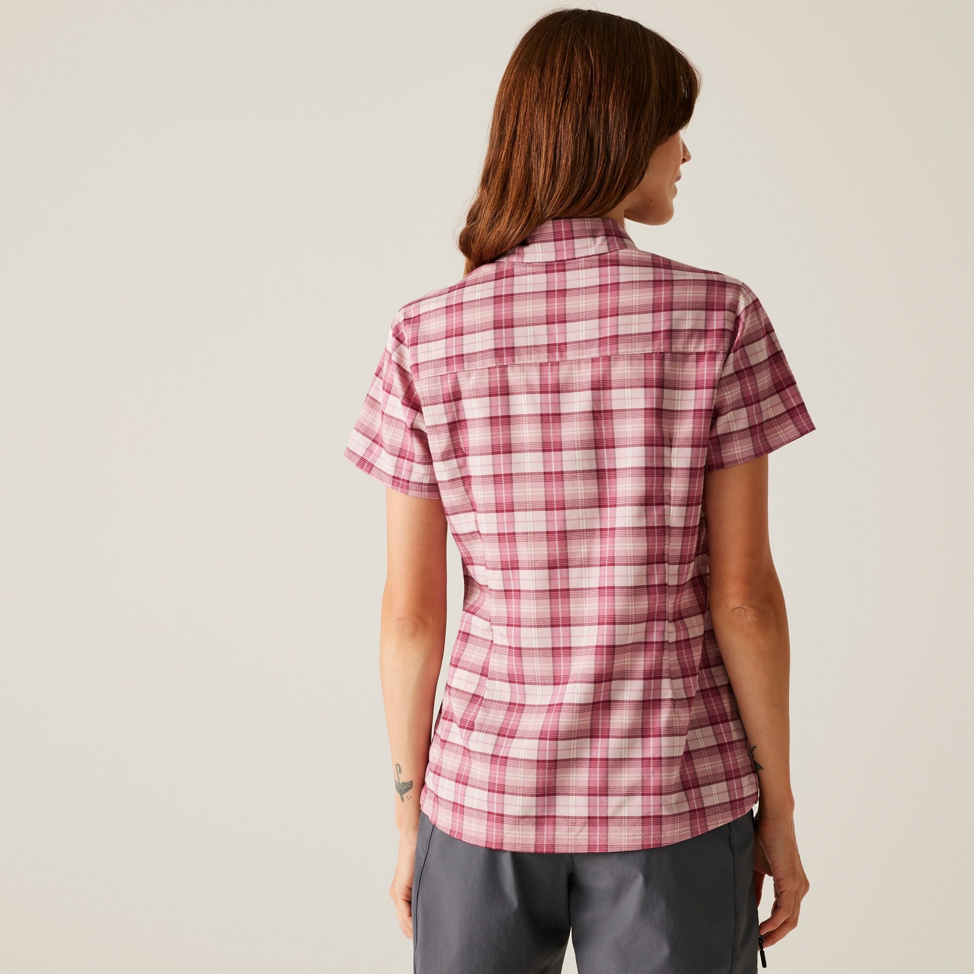 Women's Begarno Short Sleeve Shirt | Lilas Beaujolais Check