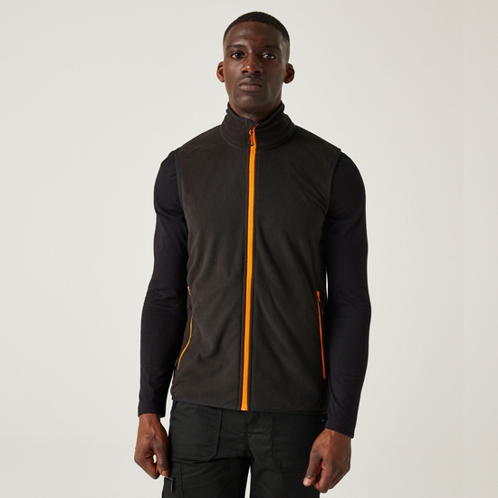 Men's Navigate Fleece Bodywarmer | Black Orange Pop