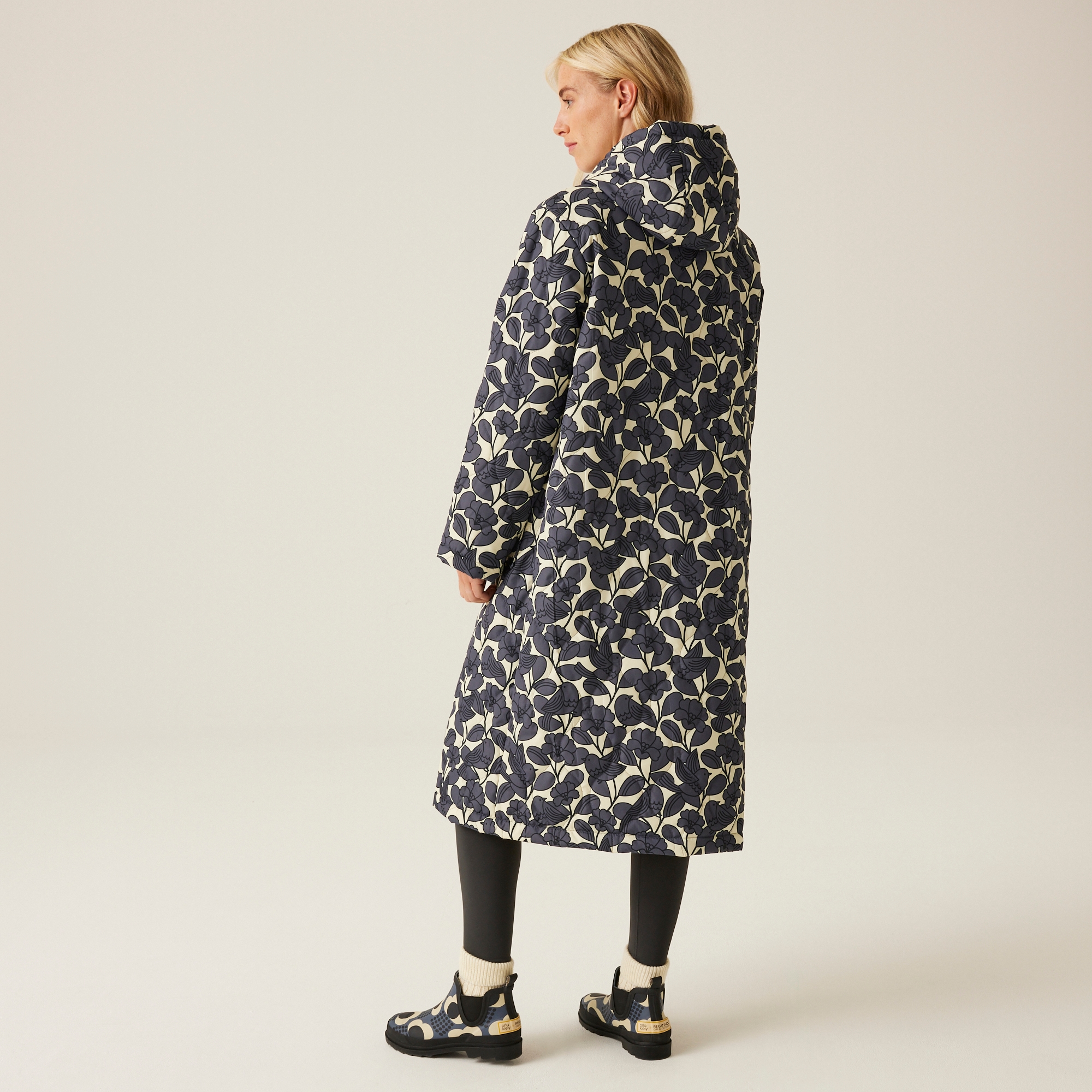 Orla Kiely Long Length Quilted Jacket | Birdy Grey
