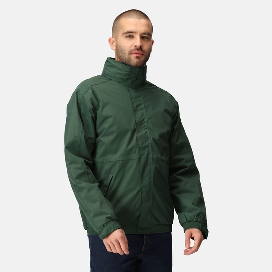 Men's Dover Fleece Lined Waterproof Insulated Bomber Jacket | Dark Green Dark Grey
