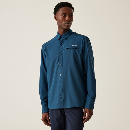 Men's Insect-Repellent Packaway Long Sleeve Shirt | Moonlight Denim
