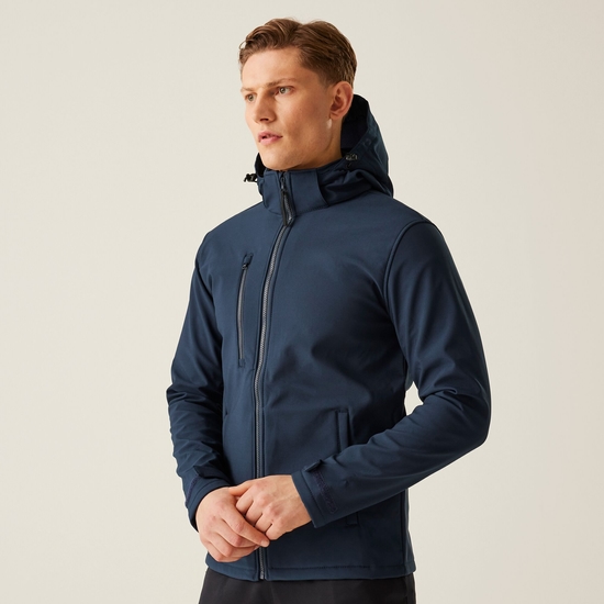 Men's Venturer 3 Layer Printable Hooded Softshell Jacket | Navy