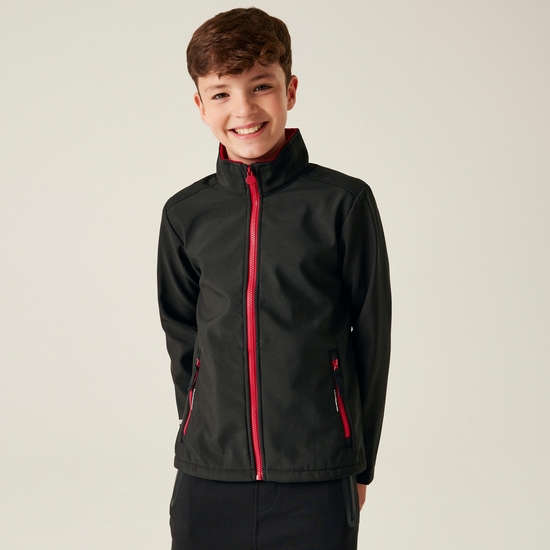 Kids' Ablaze 2-Layer Softshell | Black Classic Red