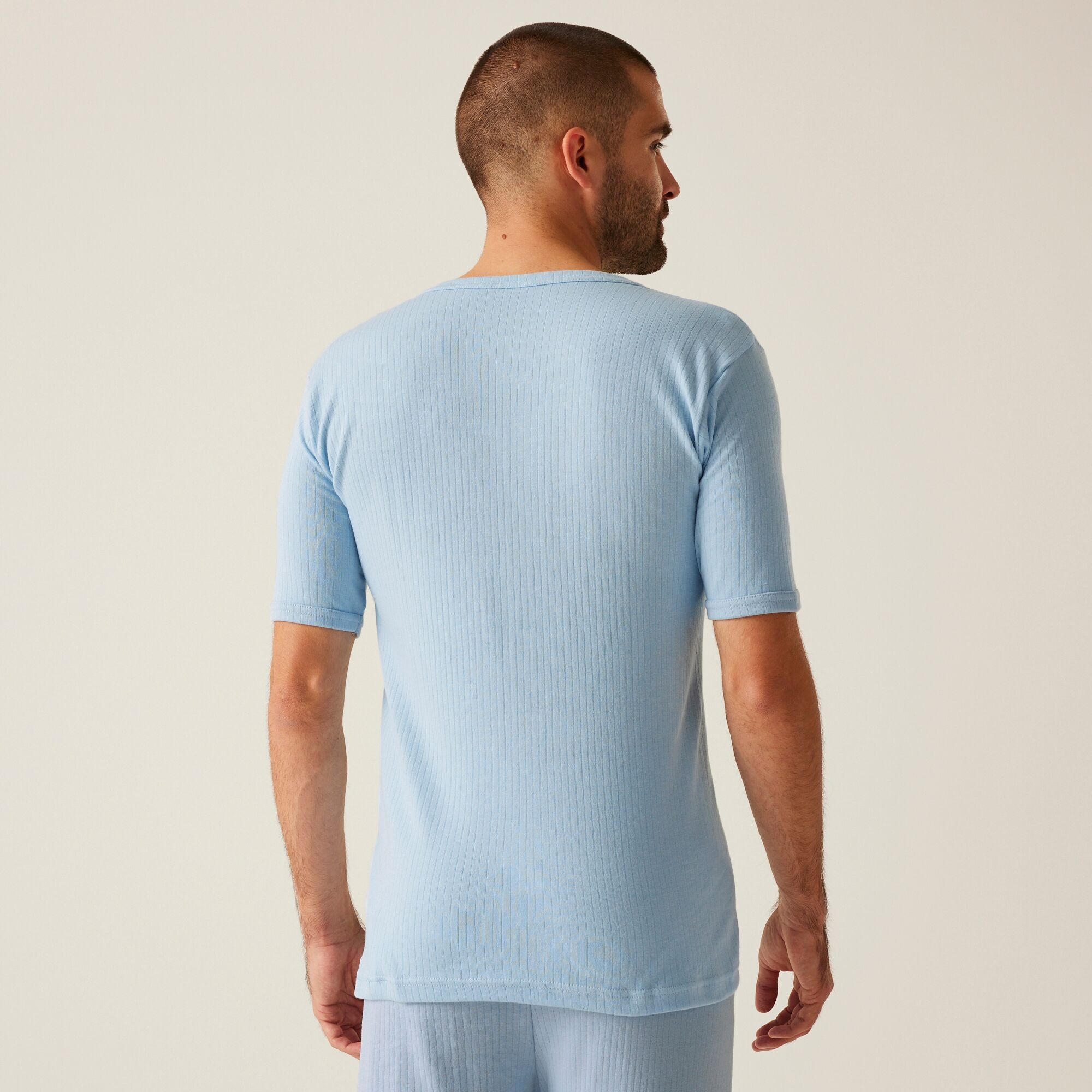 Men's Short Sleeve Thermal Vest | Blue