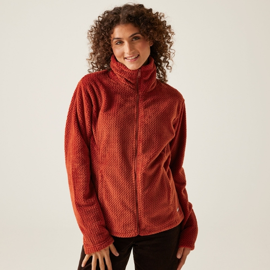 Women's Heidy Fluffy Full Zip Fleece | Red Ochre