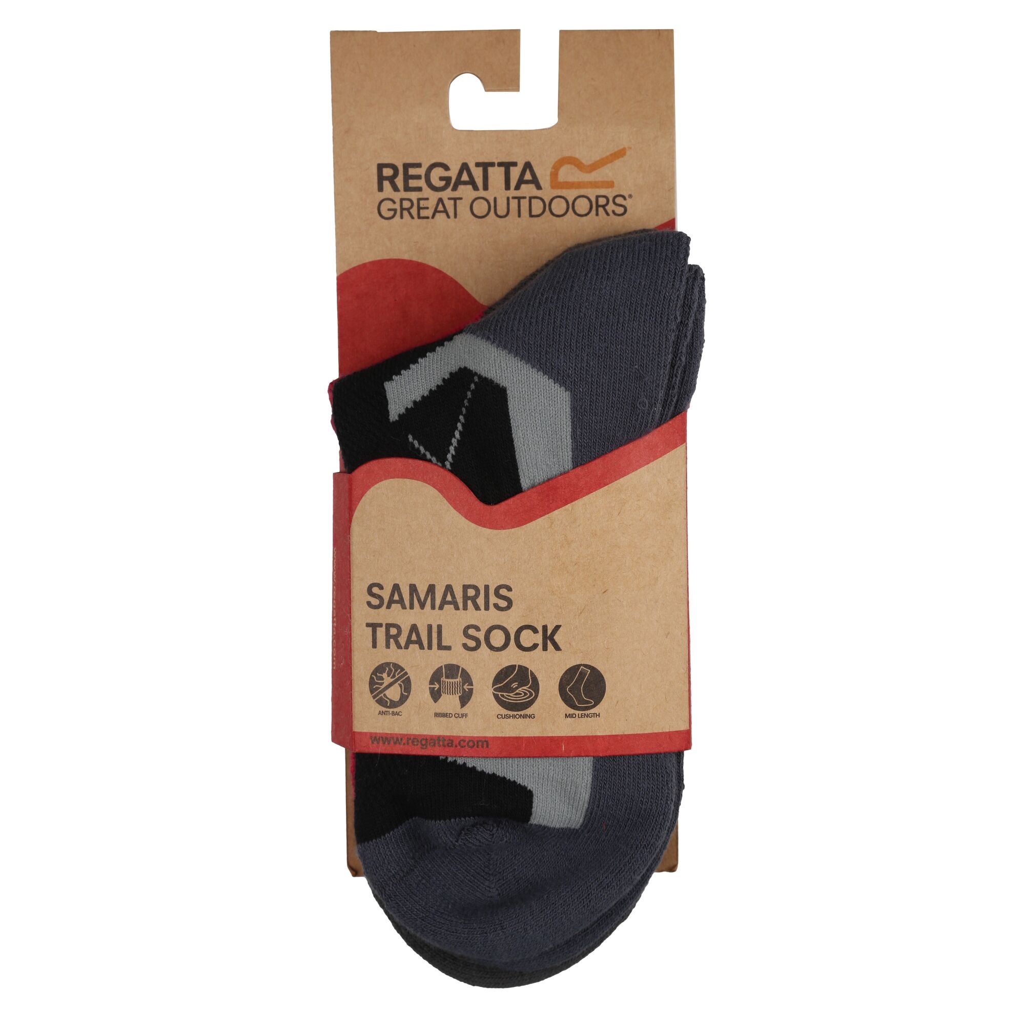 Womens 2 Pack Outdoor Active Sock | Black Cherry Pink