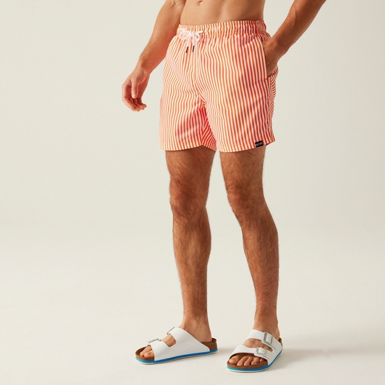 Men's Loras Swim Shorts | Celosia Orange Stripe