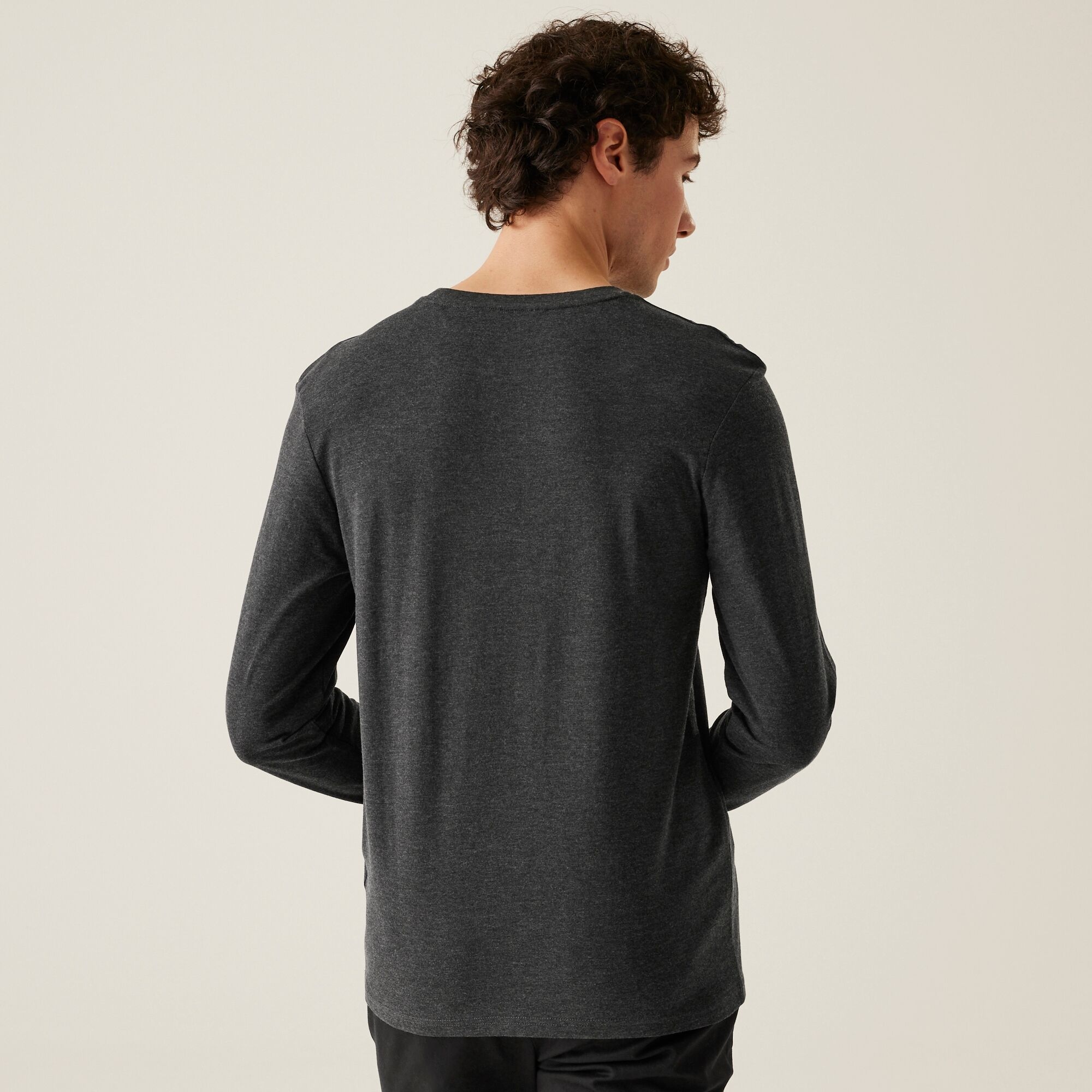 Men's Maylow Long Sleeved T-Shirt | Black Marl