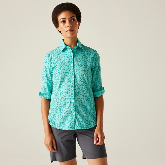 Women's Kinnis Lightweight Shirt | Aruba Blue Meadow Print