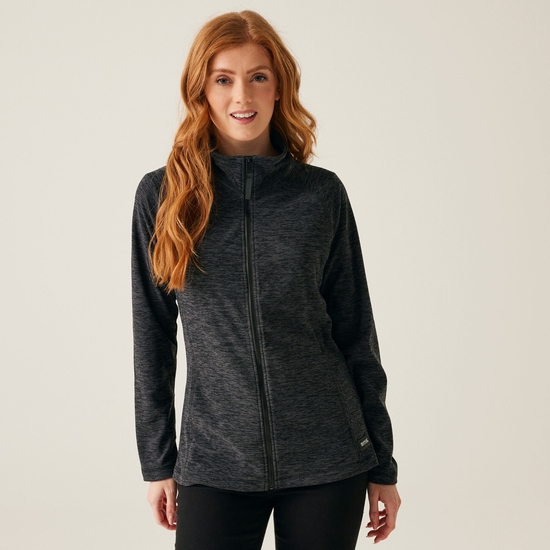 Women's Mayse Full Zip Fleece | Black Marl