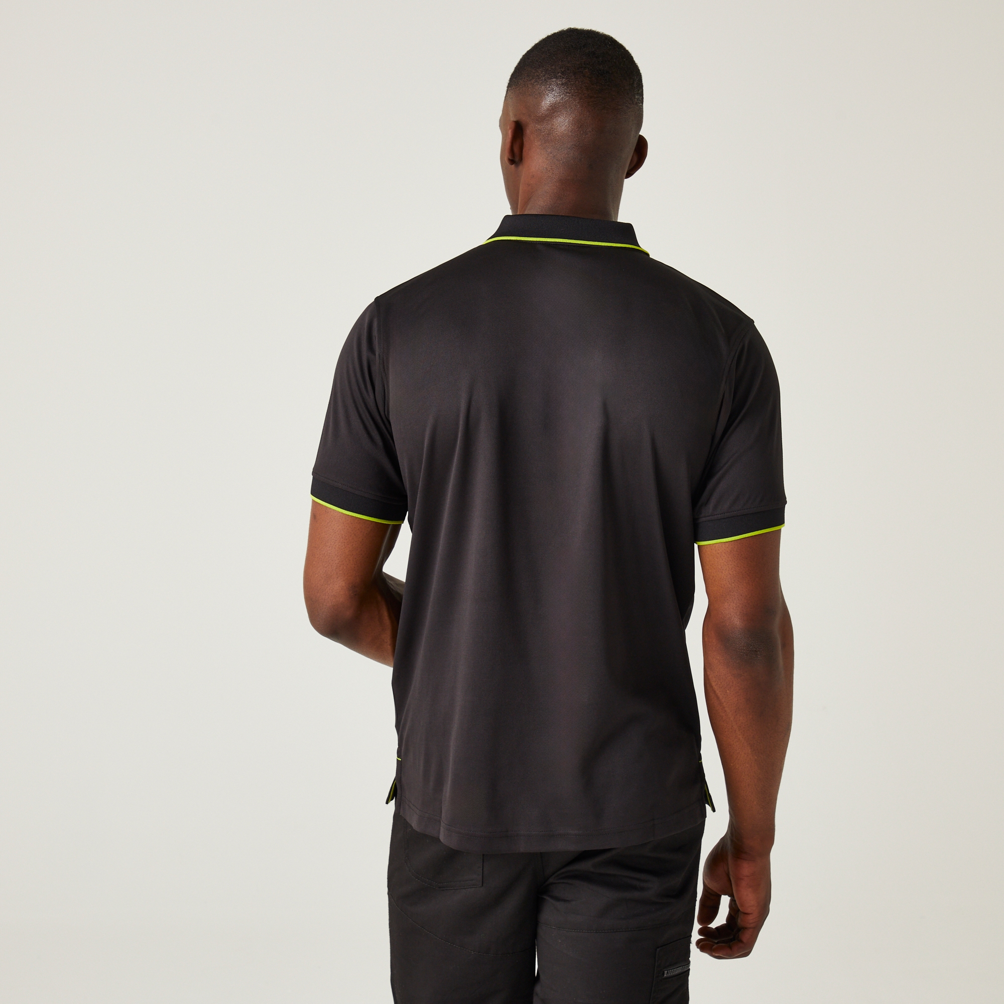 Men's Navigate Short Sleeve Polo Shirt | Black Lime Green