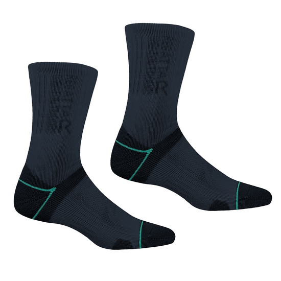 Womens 2 Pack Blister Protection II Sock | Navy Aruba Blue