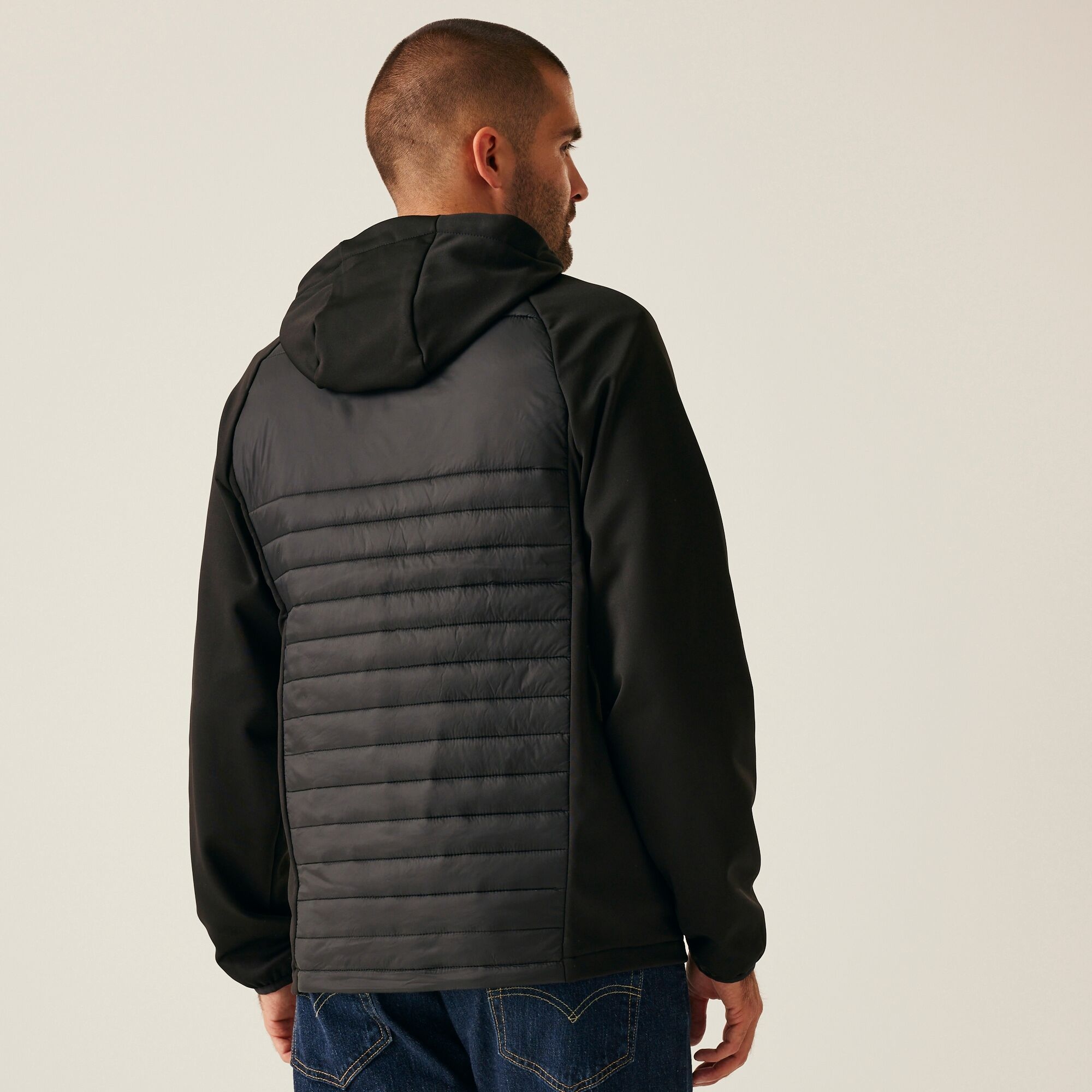 Men's Navigate Hybrid Jacket | Black Seal Grey