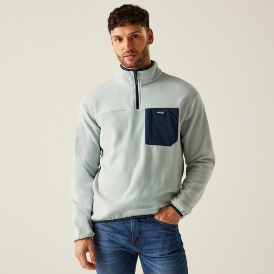 Men's Frankie Half Zip Fleece | Silver Grey Navy