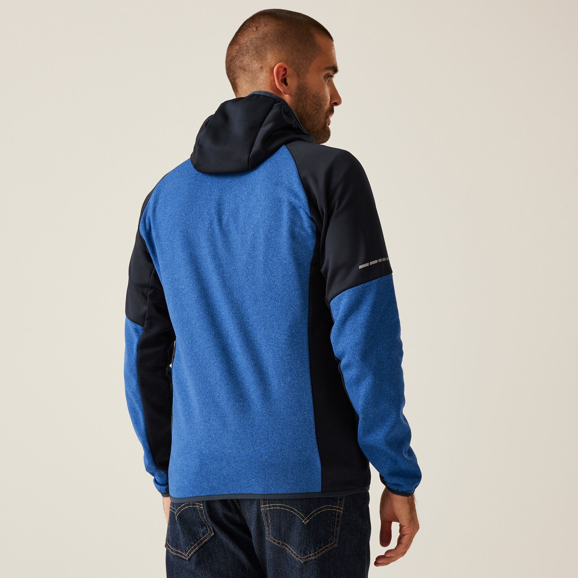 Men's X-Pro Coldspring II Hybrid Full Zip Hooded Fleece | Oxford Blue Marl Navy