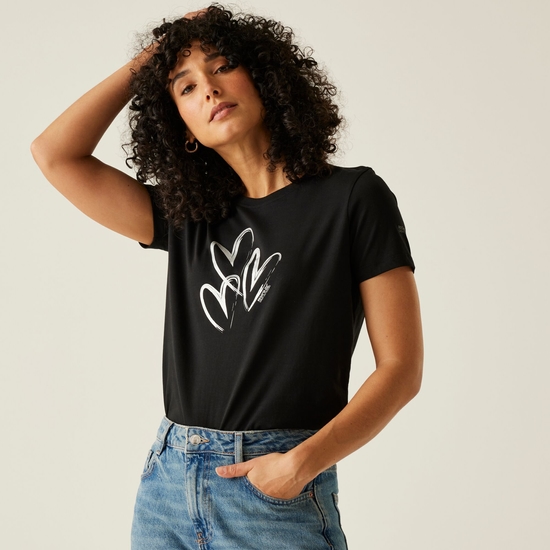 Women's Filandra VX T-Shirt | Black Foil Heart