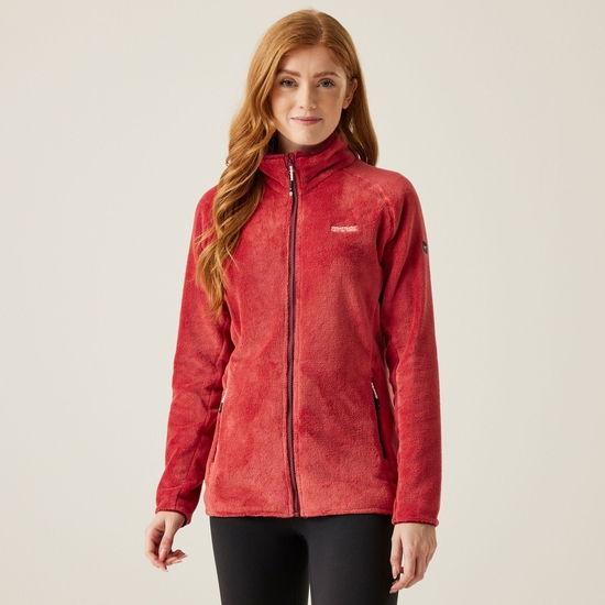 Women's Lakara Fluffy Full Zip Fleece | Mineral Red