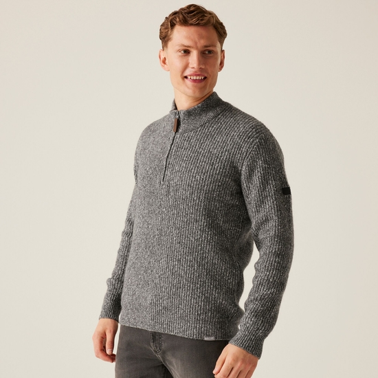 Men's Solomon Knitted Pullover | Dark Grey Marl