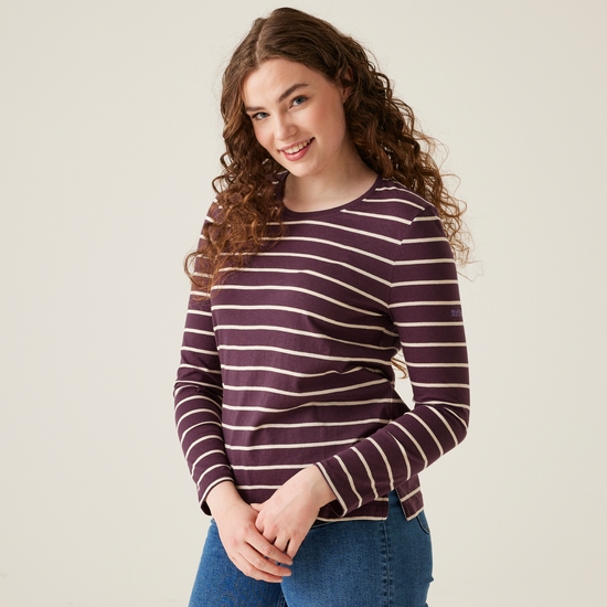 Women's Federica II Long Sleeved T-Shirt | Deep Plum Light Vanilla