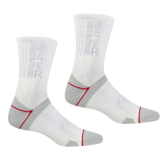 Womens 2 Pack Blister Protection II Sock | Light Steel White Cherry Pink